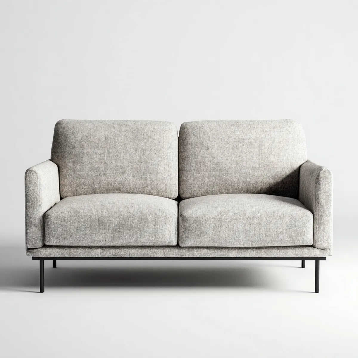 Divano 2 posti grigio chiaro 160 x 85 x 82 cm in poliestere forma rettangolare