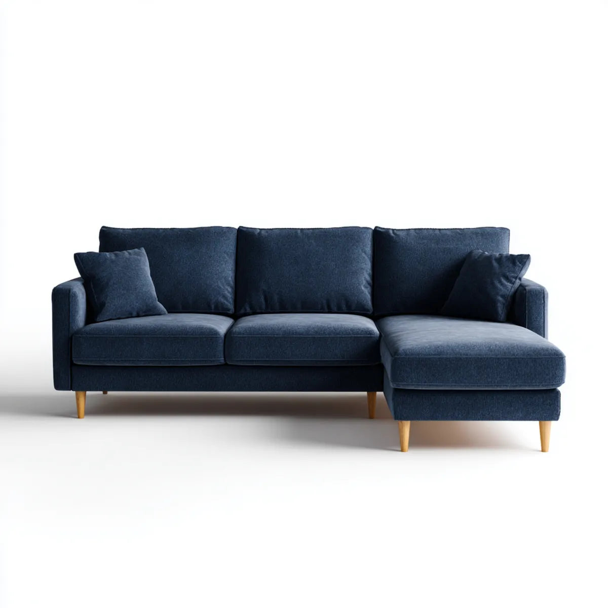 Divano angolare 3 posti blu navy con chaise longue destra 240 x 160 x 85 cm in poliestere forma a L