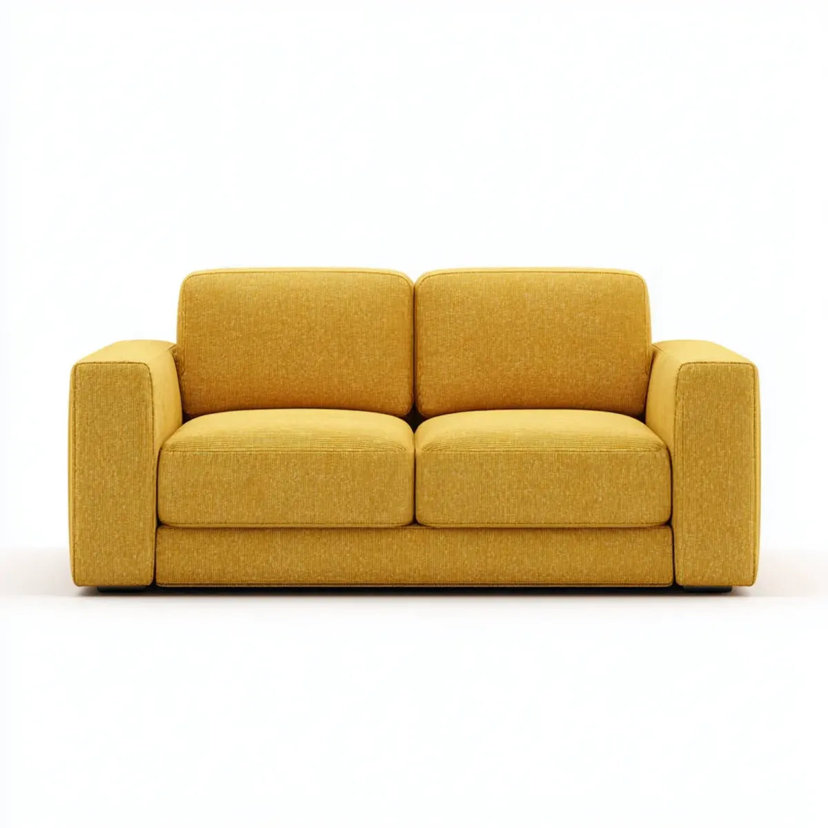 Divano 2 posti senape 160 x 90 x 85 cm in poliestere rettangolare