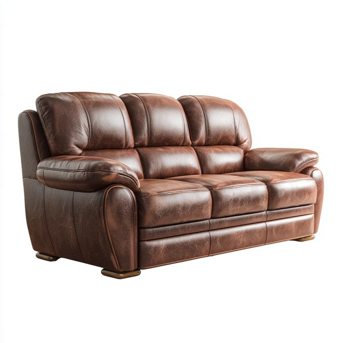 Divano 3 posti marrone in pelle sintetica PU rettangolare 210 x 95 x 95 cm