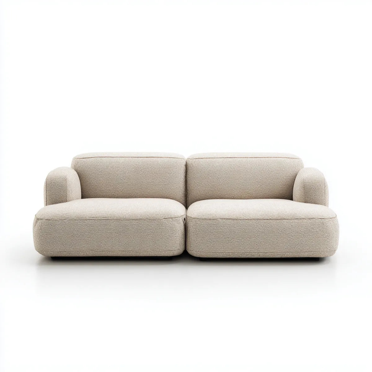 Divano modulare 2 posti beige 180 x 95 x 72 cm in poliestere forma rettangolare